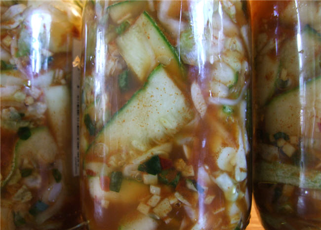 Freshly jarred kimchi