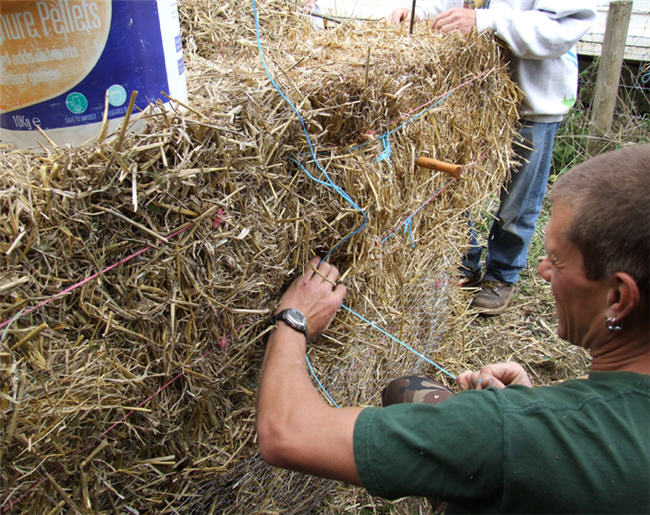 Tying in the bales